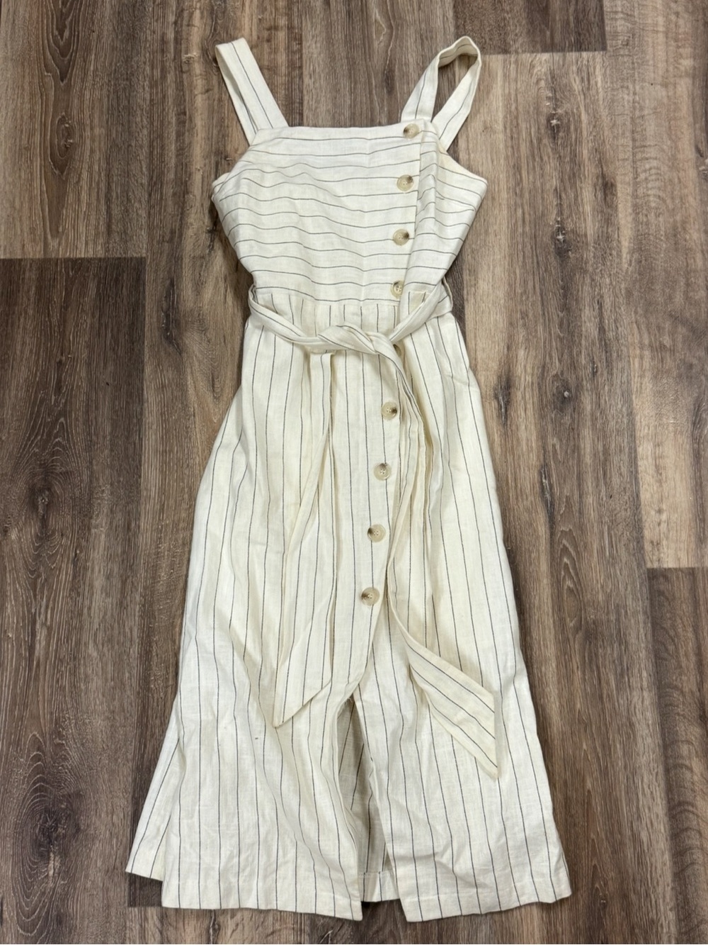 Anthropologie Lost + Wander Linen Paradise Cove Striped Jumpsuit Women’s XS